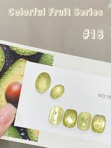 10ml Spring/Summer New Fruit Gift Box Cat Eye Jelly Nail Polish 2026 Colorful Fruit Series Ice Transparent Pink Green Glass Bead Cat Eye Nail Art Supplies, Grape Cat Eye, Blueberry Cat Eye - Multicolor - View 29