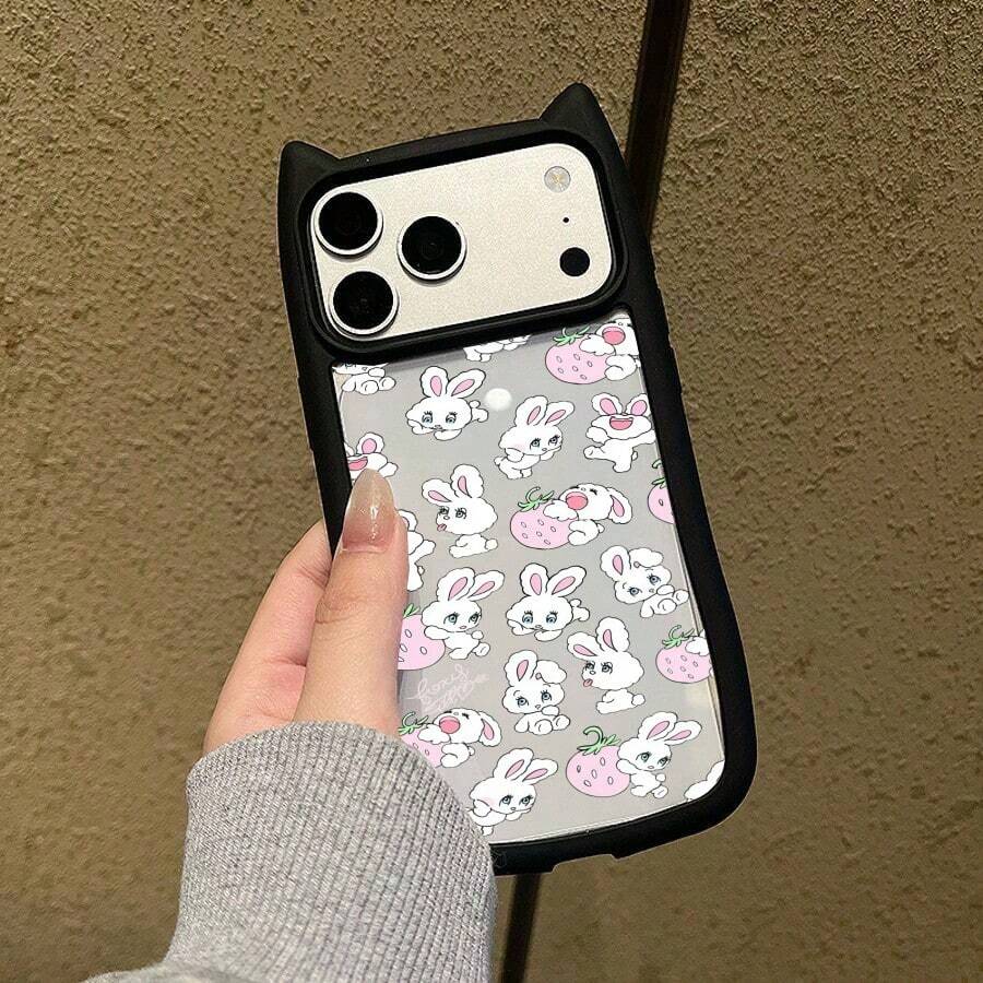 苹果スマホケースiPhone16Pro夏らしい14ProMax猫耳iphone15Pro クリア16かわいいIPhone17Pro機種対応 - 黑色 - チェックする 1