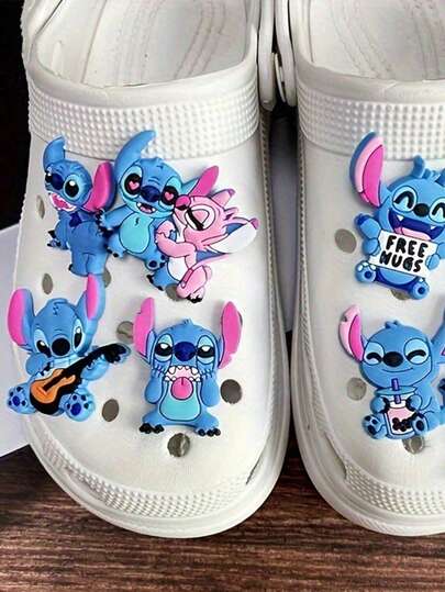 asmodee Cartoon Stitch Shoe Charms, Wholesale, PVC Material, Mother's Day Gift, Bedroom Decor, Garden, Kitchen Decor, Summer, Beach, Travel Essentials, Room Decoration, Cute Toy, Graduation Gift