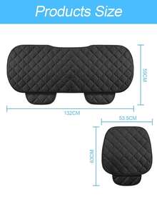 1/2/3件組汽車座椅套，適用於轎車座椅，豪華四季通用毛絨汽車座椅套，前後排舒適保護套，適用於SUV及其他車型，防滑橡膠底，附收納口袋，汽車配件 - 菱格 - 查看 7