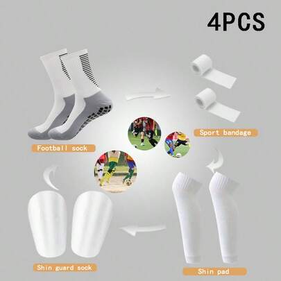 4Pcs Wholesale High Quality Cotton Anti-Slip Soccer Socks Custom Logo Non-Slip Soccer Sock Men Sports Football Ankle Grip Socks