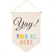 Decor Boho  Decoran Back To Chool Upplie Incluive Teacher Door Decor Welce Ign Teacher Gift - Yay You're Here Canva Hanging Banner  Ign - Tuyệt vời! Bạn đã đến đây! - Xem 7