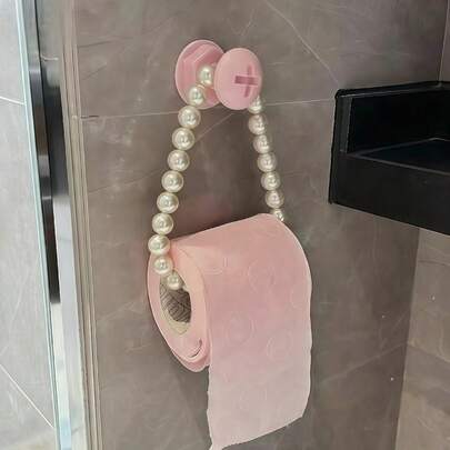 Perlen-Ketten Toilettenpapierhalter, selbstklebender Kaninchen-Diamant Wandhalterung für Taschentücher, spart Badezimmer Platz, geeignet für moderne Heim-Dekoration und Geschenke