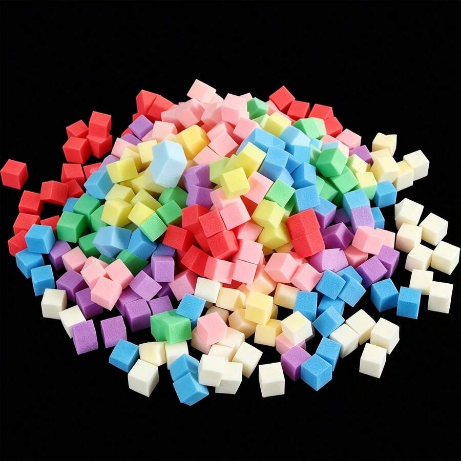 400pcs Assorted Multi-Color Mini Nail Sponges, Nail Art Sponges For Gradient Nail Design, Square Nail Sponge Applicator, Professional Nail Salon And Home Use - Multicolor - View 1