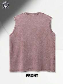 Disney Men's Washed Cotton Sleeveless Printed Vest, Cartoon Pattern Printed Vest, Suitable For Both Men And Women, High-Quality Pure Cotton Vest, Suitable For All Seasons, Comfortable And Breathable | Exquisite Design | The Best Choice For Gift Giving - 粉色 - 查看 3