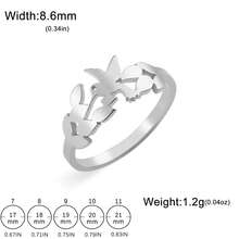 AMAXER 1pc Stainless Steel Butterfly & Dragonfly Design Ring, Minimalist Fashion Vacation Style Personalized Ring, Daily Wear Birthday Gift Jewelry - animal - View 19