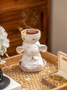 1pc Lamb Incense Burner, Creative Design, Cute Cartoon Style, Decoration, Aromatherapy Ornament, Resin Craft, Suitable For Home Decoration, Fireplace, Living Room, Office, Hotel, Festival Decoration, Desktop Decoration, Bookcase, Nightstand, Ideal Gift & Festival Ornament - Incense Burner - View 8