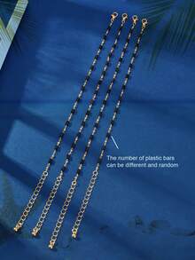 Round Ball Decor Anklet - Yellow Gold - View 3