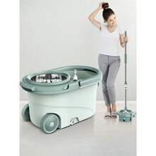 Spin Mop And Bucket System With Wringer For Floor Cleaning, Floor Mop Bucket With Stainless Steel Handle, Mop With Spin Bucket And 3 Microfiber Mop Heads - A - Xem 1
