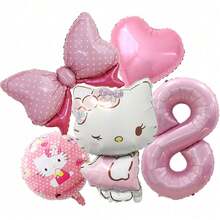 Bộ 5 bóng bay số Sanrio, bóng bay hình nhân vật hoạt hình Hello Kitty dễ thương, bộ bóng bay số Hello Kitty thời trang dành cho bạn bè, gia đình, tiệc sinh nhật, một món quà bất ngờ thú vị. - Xem 10