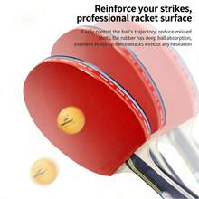 2pcs/Set Professional High Elasticity Table Tennis Racket Training Set, Including 2 Table Tennis Rackets, 1 Racket Case And 3 Table Tennis Balls, Suitable For Indoor And Outdoor Sports - Multicolor - View 9