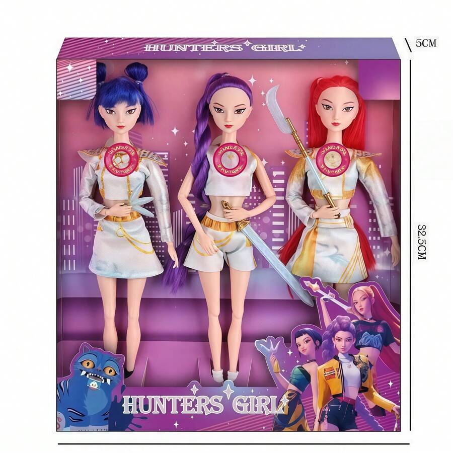 1个K-POP女巫狩猎小队搪胶人偶，Rumii Miraa Zoey可动人偶，精致收藏礼品，粉丝专属【随机款式】 - 彩色 - 查看 1