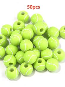 50pcs World Cup Sports Series Football, Rugby, Basketball, Volleyball Acrylic Shoe Decoration Beads - Multicolor - View 16