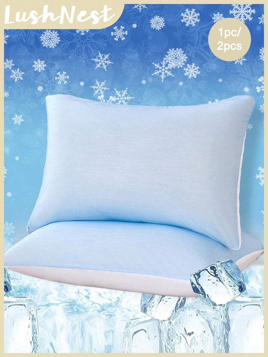1/2pcs Cooling Textured Pillowcase Set - Includes 1 Or 2 Pillowcases (No Insert), Reversible, Cute Fresh Cottage Style, Lightweight & Breathable, Machine Washable,CoolingPillowcase ,CottageStyle ,BreathableBedding - Multicolor - View 1