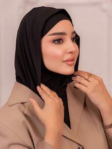 1 pieza Pasamontaña de unicolor para mujer, cuello calentador, diadema elástica, turbante, transpirable y cómodo, de gran amplitud, absorbente del sudor, multifuncional, accesorio deportivo, bufanda minimalista de moda, capucha y diadema a juego, esencial para playa, vacaciones y viajes - Multicolor - Ver 10