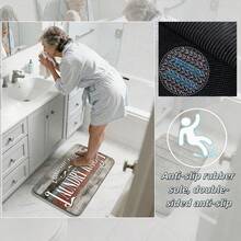 XBJ Washable Diatom Mud Bath Mat, Double-Sided Non-Slip, Quick Absorbent And Easy Storage Durable Floor Rug, Suitable For Indoor Home Decor And Multiple Household Scenes - Floral Bath Mat - View 3