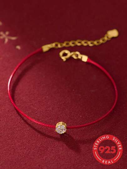 BALMORA 1 chiếc vòng tay bạc S925 cao cấp màu đỏ, dệt thủ công, đính đá Zirconia siêu nhỏ, quà tặng cho phụ nữ/bé gái/bạn gái/mẹ, thích hợp cho tiệc tùng, hẹn hò, đeo hàng ngày, quà sinh nhật/ngày của mẹ.