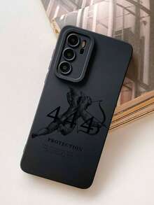 1个创意定向保护、防震、TPU软胶材质、个性化天使图案防摔手机壳，适用于 16/15/14/13/12/11/17 Pro Max，苹果保护套，透明手机壳，兼容三星A15/A16/A35/A54/A56/S22 Plus/S23 FE/S24 Ultra/S25 Edge - 黑色 - 查看 2