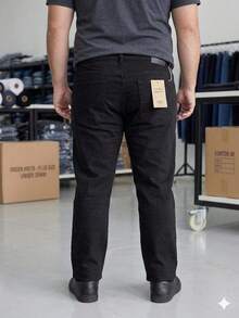 CHEN Men's Plus Size Jeans With Elastane, Traditional, Affordable, Comfortable, Large Size - màu đen - Xem 3