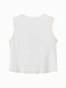 Balabala Áo tank top cho bé gái năm 2026, áo thun cotton không tay, thoáng khí, nhẹ, kiểu dáng preppy mùa hè thường ngày. - Benbai - Xem 5