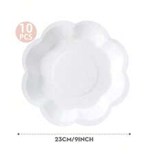 Utensilios desechables de diseño de pétalos octagonales blancos, simples y prácticos de uso múltiple - Blanco - Ver 10