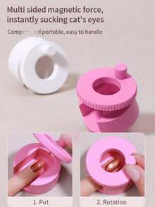 Rotating Cat Eye Magnetic Nail Tool, Auto-Adsorption Magnetic Bar Suitable For Wide, Full, French Line Nail Art, Strong Magnetic Multi-Function Tool For Cat Eye Gel Nail Polish, Ideal For Nail Salons, Beginners, Nail Stickers, DIY Nails, Handmade Nail Stickers, Great Gift For Nail Artists, DIY Enthusiasts, And Beginners, Perfect For Valentine's Day And Mother's Day - Multicolor - View 4