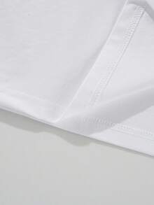 Men's Solid Color Low Elasticity Minimalist Summer Versatile Lightweight Loose Breathable Short Sleeve T-Shirt, Sports Tops - White - View 3