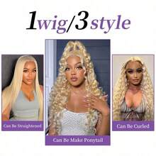 Dollface 34 Zoll 613 HD Lace Front Perücke 13x4 200 Dichte, 13x6 Blonde Lace Front Perücke aus Echthaar, vorgezupfte, gebleichte Knoten mit Babyhaaren, natürlicher Haaransatz, Body Wave 613 Lace Front Perücke aus Echthaar - S613 - Übersicht 7