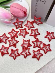 Red Star Shaped Hair Clip, Y2K Style, Suitable For Daily Casual, Outing And Party Matching, Claw Clips - Silver - View 8