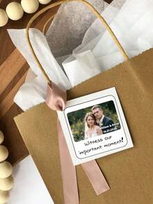 Custom Photo Stickers Personalized Name Date Design, Romantic Elegant Style For Wedding Anniversary Scrapbook Journal Decor, Customized Picture Couple Sticker Set Keepsake Gift, Customizable Text Memory Label For Friends Family Valentine's Day - Style a - View 4