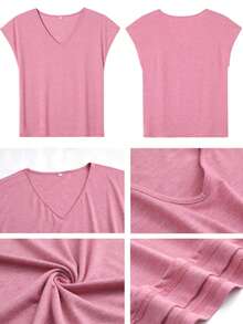 Women's Casual Summer V-Neck Vest | Von D Logo Print | Perfect For Daily Wear, Outdoor Leisure, Loungewear, Back-To-School Season, Mother's Day & More Summer Occasions  | Daily Gift.(3) - Hồng - Xem 6