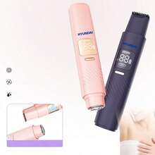 HYUNDAI Máy cạo râu điện 2 trong 1 dành cho nữ, đầu kép tỉa lông vùng bikini chống nước IPX7, sử dụng được cả khi ướt và khô, tẩy lông toàn thân và lông mặt cho vùng bikini, nách, chân, tay và mặt. - Hồng - Xem 6
