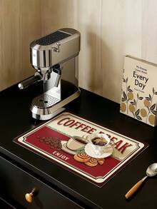 Alfombrilla retro de estilo americano para secar en la encimera de la cocina, almohadilla absorbente para máquina de café, barra y decoración de mesa - Multicolor - Ver 9