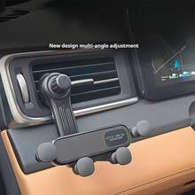 Gravity Lock Anti-Shake Car Phone Holder - Adjustable Air Vent Grip, Waterproof ABS Material - Black - View 11