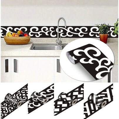 OUTANA 自粘式镂空PVC装饰瓷砖边框，无需工具，不变形，不褪色，安装清洁方便，适用于镜框、卧室、浴室、餐厅、玄关、厨房、书房、走廊、办公室等场所的装饰。