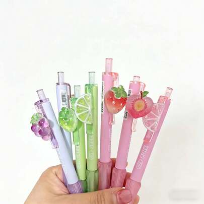 1pc Fruit Series Pen, Macaron Color, Summer, Cute Notebook (Random Style)