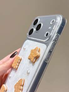 Compatible With IPhone 17 Pro Max Phone Case, Cute Cartoon Teddy Bear Design, Soft Silicone Transparent Protective Cover For IPhone 16/15/14/13/12/11 - Clear - View 6