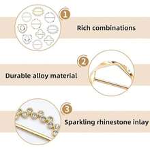10pcs/Set Women's Faux Pearl & Rhinestone Scarf Rings, T-Shirt Clips & Belt Buckles - Multicolor - View 6