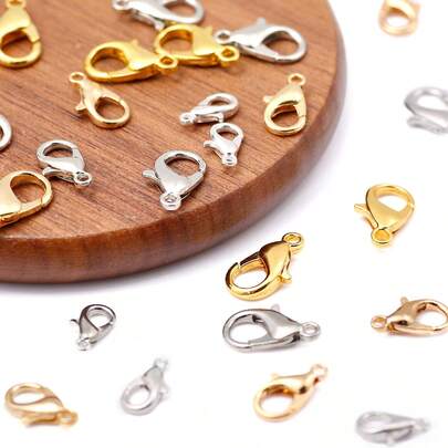 10个金属龙虾扣环，DIY首饰制作材料，可用于制作项链、手链、串珠饰品