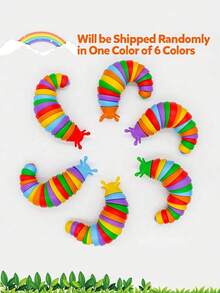 1/4个随机颜色毛绒毛毛虫感官玩具，解压玩具，适合儿童和成人，可爱感官玩具，适合自闭症儿童，减压玩具 | 复活节礼物 - 彩色 - 查看 15