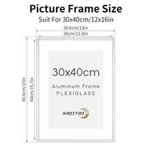 HIMEETIME 1/3件装铝合金相框，尺寸30x40厘米/A3/A4，金属框，窄边防锈金属框，适用于海报、画布和证书，现代家居，婚礼照片展示，工作室墙面艺术，办公室奖品装饰（金色/银色/黑色） - 半圓弧鋁合金相框 - 查看 23