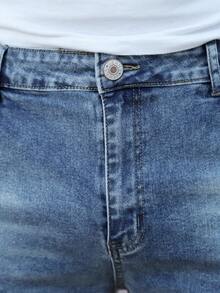 Men's Fashionable Straight Pocket Denim Shorts - Light Wash - View 4