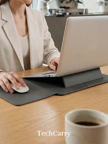 Túi đựng laptop đa năng bằng da PU, thảm lót bàn 2 trong 1, tấm lót chuột, hộp đựng máy tính xách tay di động, dụng cụ văn phòng phẩm. - Xem 2