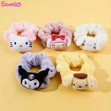 Bộ 5 chiếc dây buộc tóc nhung co giãn hình Hello Kitty của Sanrio dành cho nữ, phụ kiện tóc Kuromi dùng cho kiểu tóc đuôi ngựa cao, trang điểm, giữ tóc đuôi ngựa, dây chun buộc tóc, dây buộc tóc, lễ hội, tiệc tùng. - Nhiều màu - Xem 3