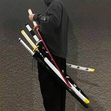 1件 2026新款黑龙白龙武士刀，木质道具，动漫工艺品，武器道具，节日装饰，完美的生日/节日/万圣节/圣诞节礼物，装饰品 - 彩色 - 查看 3