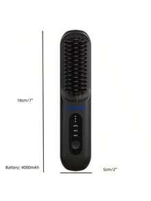 HYUNDAI 无线预热直发梳，温和护发，轻松打造百变直发造型，Type-C 充电，轻巧便携。 - 黑色 - 查看 11