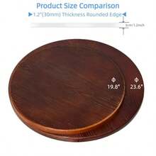 Farmhouse Round Wooden Table Top 19.7 DIY For Bistro Table Breakfast Table Pub Table Bar Table Durable Solid Pine Wood Pine Wood 50cm - Brown - View 4