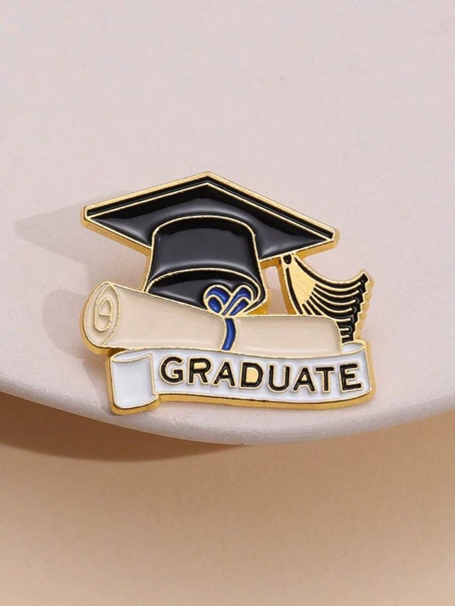 1pc Versatile Minimalist Creative Graduation Cap Brooch, Fashionable Personalized Jewelry Gift Suitable For Daily Wear, Commute, Vacation, Perfect For Party And Holiday, Multifunctional Accessory For Women's Casual And Resort Outfits - Multicolor - View 1