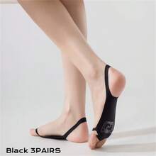 3 pares de calcetines invisibles de tacón alto de verano nuevos, diseño de doble dedo antideslizante, calcetines invisibles transpirables y cómodos ultradelgados, calcetines de barco antideslizantes de súper bajo corte - Multicolor - Ver 13