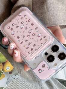 SANRIO 1个KT猫咪磁吸手机壳+皮革卡套，适用于 11-17 Pro Max - 粉色 - 查看 2